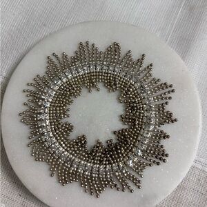 Gold and Silver Beaded Coaster